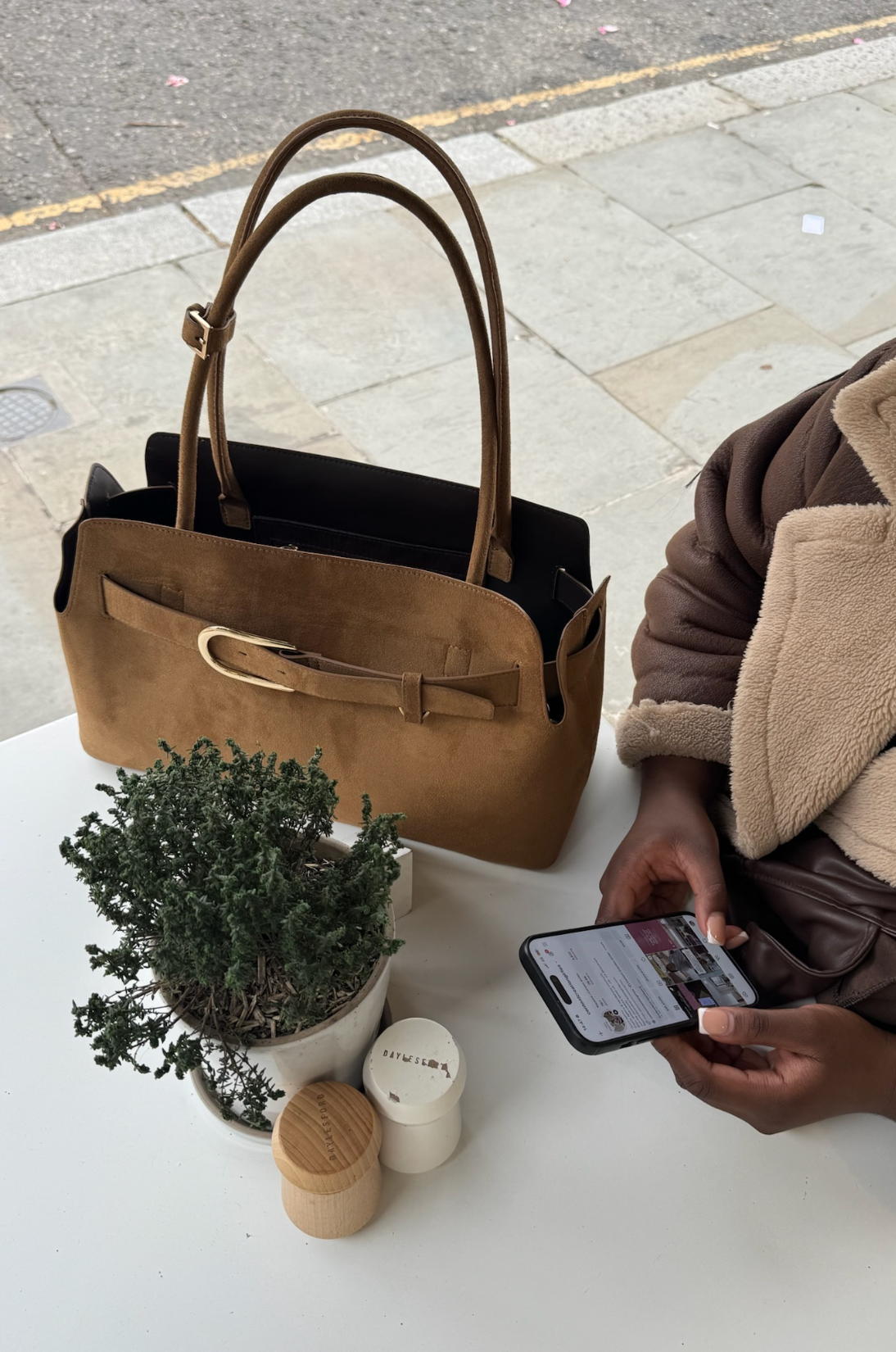 Luxury suede shoulder bag inspired by the Fall 2026 fabric trends