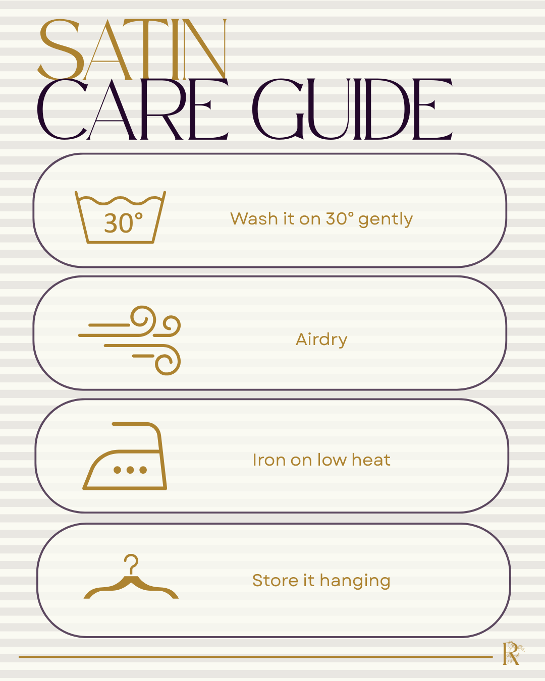 Satin fabric care guide Satin care guide How to care for satin clothing How to wash satin dresses Satin washing and care instructions Rayon / Viscose