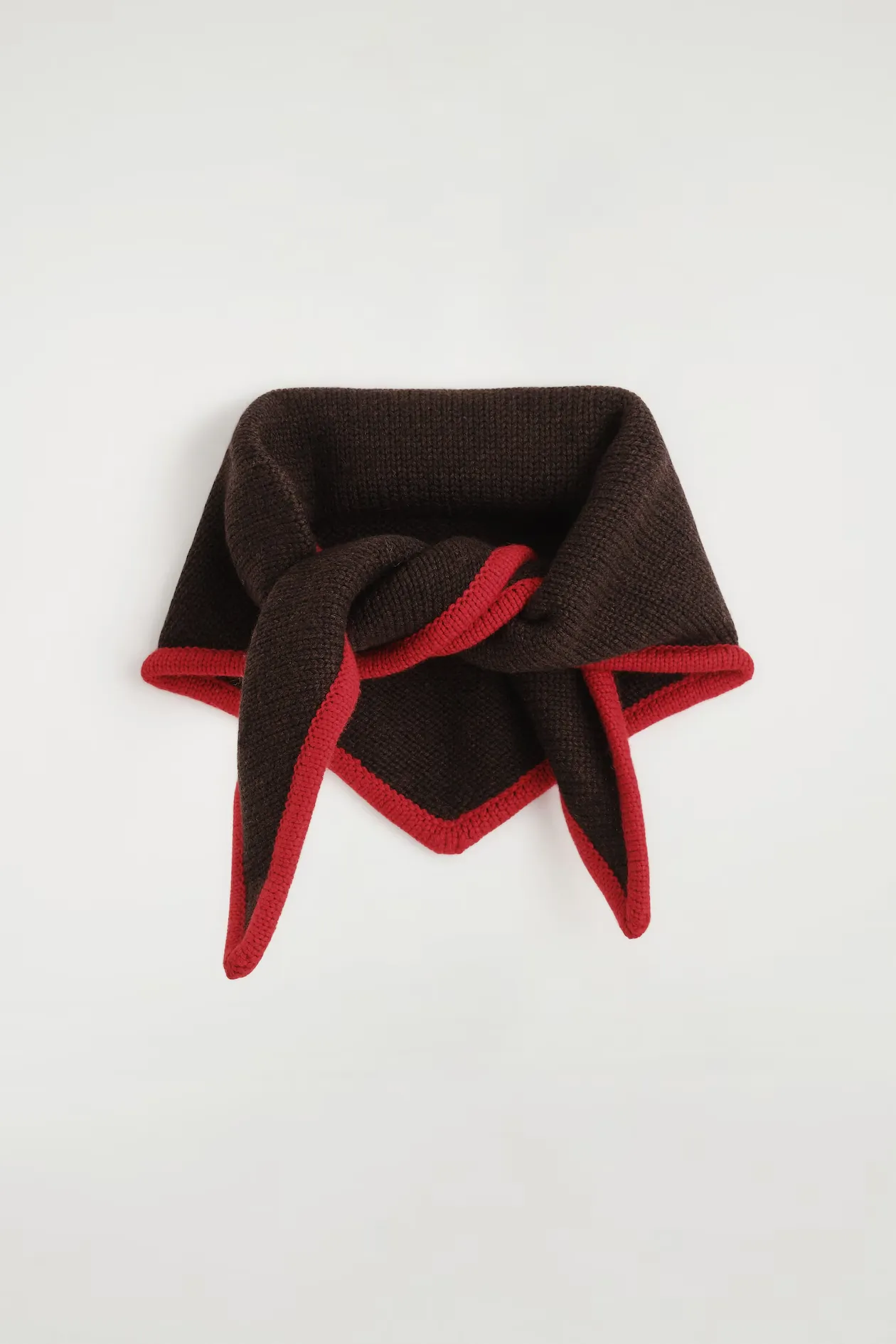 Contrast tripped merino scarf