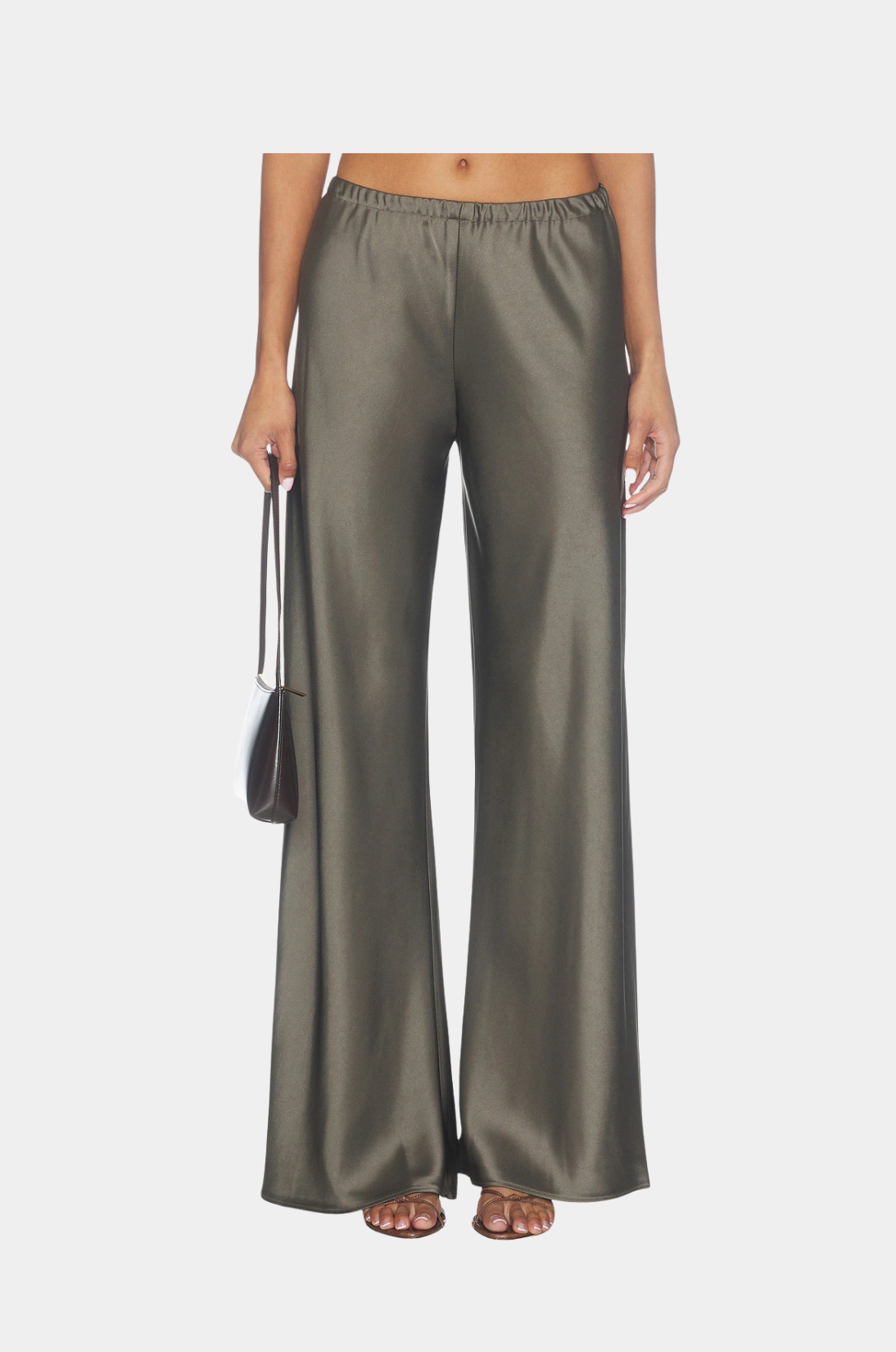 Satin wide leg pant