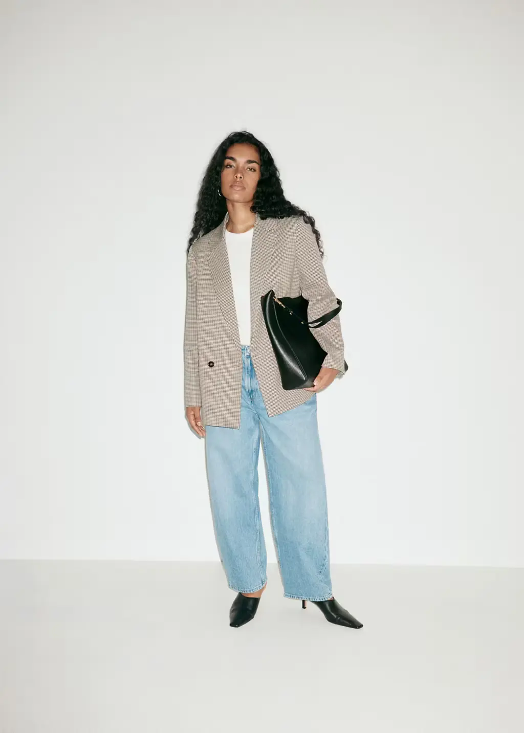 Bouble breasted micro houndstooth blazer