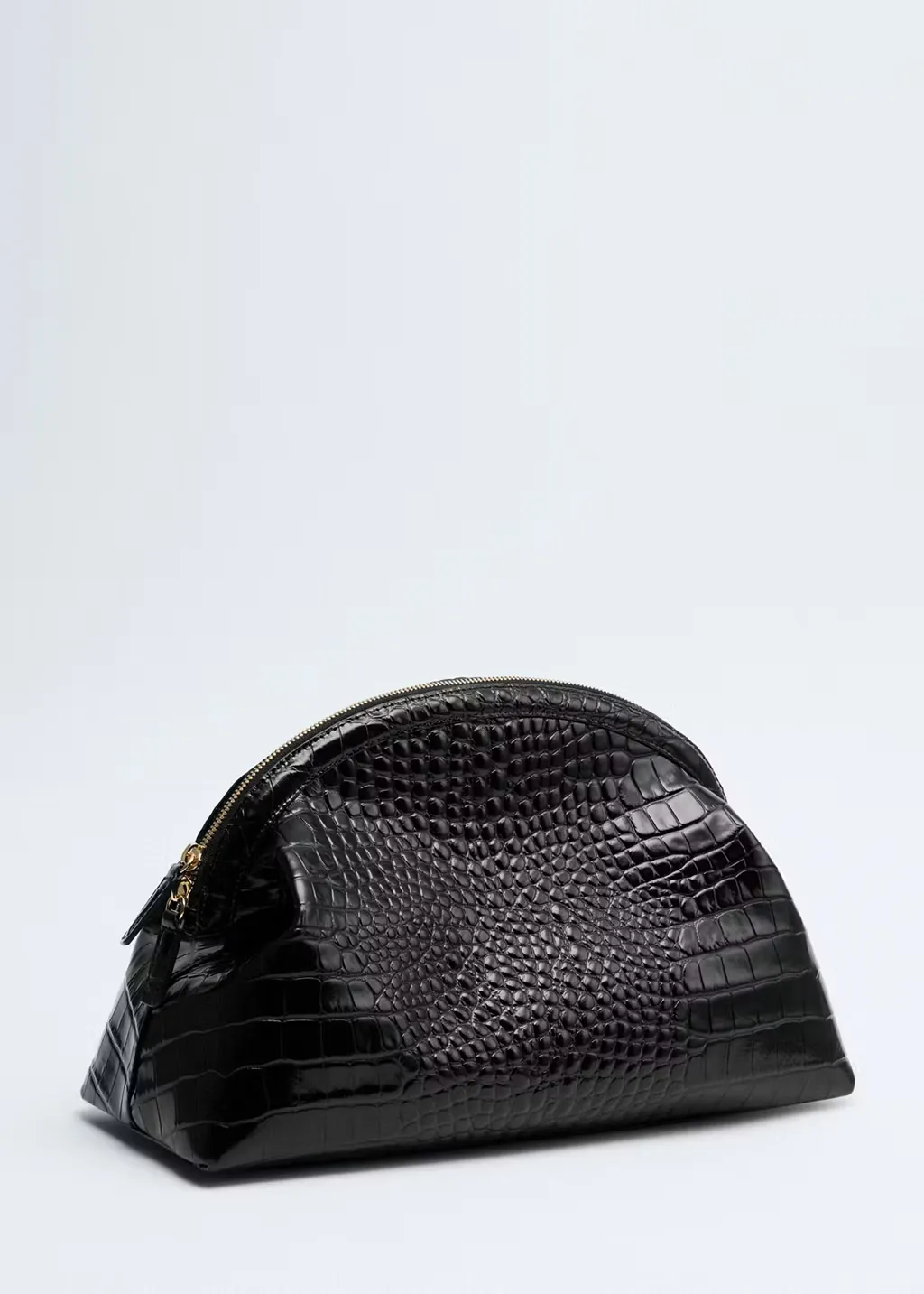 Leather clutch with crocodile pattern