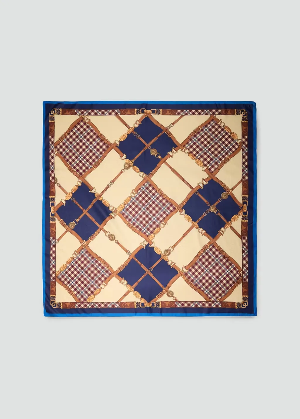 Printed diamond-pattern scarf